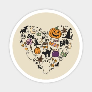 Heart Shape Halloween Spooky Ghost Boo Pumpkin Magnet